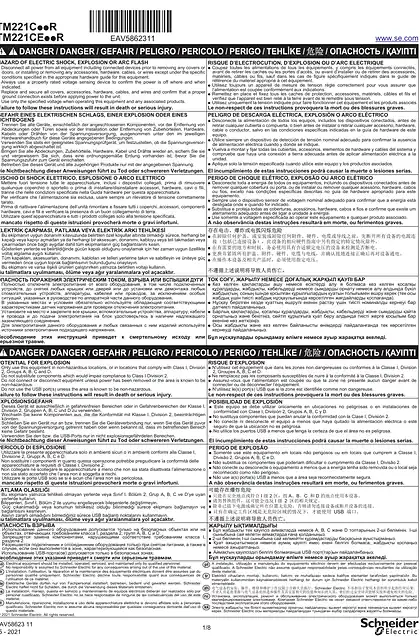 schneider施耐德TM221C..R AC Logic Controller_ 说明书